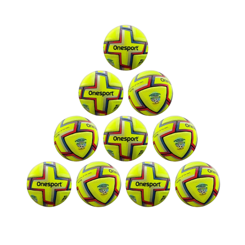 10 x Onesport SWPL Xcite Hybrid Football Size 5 Yellow