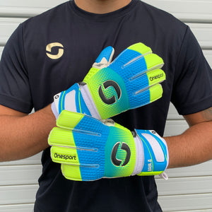 Onesport Aguila Junior Goalkeeper Gloves Volt/Cyan