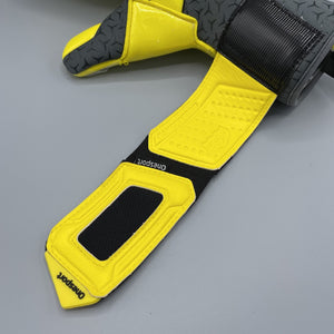 Cancerbero Negative Hybrid Goalkeeper Gloves Grey/Yellow